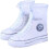 Copriscarpe impermeabili pieghevoli bianchi per uomo/donna/ragazzo 1