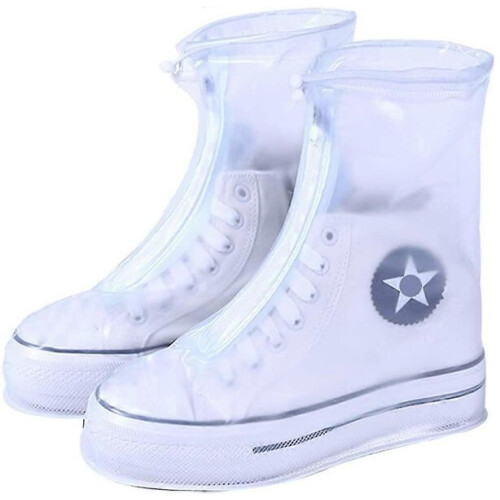 Copriscarpe impermeabili pieghevoli bianchi per uomo/donna/ragazzo