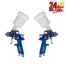 Fast Mover Mini 0.88mm + 1.0mm Tip Jet HVLP Gravity Paint Spray Guns Water Based
