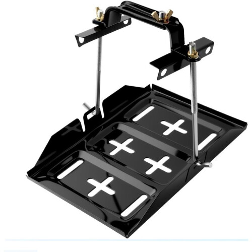 Car Battery Hold Down Kit,High Strength Car Battery Holder Bracket Kit with Adjustable Bracket Clamp,J Hooks