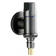 Automatic Water Stop Valve All-Copper Washing Machine Faucet Universal 4/6 Points Grey