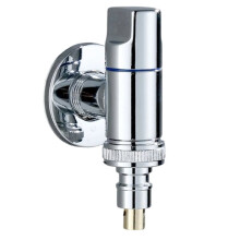 Automatic Water Stop Valve All-Copper Washing Machine Faucet Universal 4/6 Points Silver