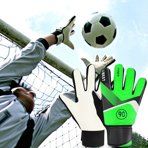 Kinder-Fußballtorwarthandschuhe Grün L 2