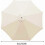 Parasol canopy replacement beige 3 m 8 ribs 2