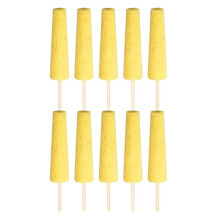 10-Pack Keramiksvampar för Lera, Keramisk Svamp på Pinne Återanvändbar Formning Trimning Keramikverktyg Tillbehör Gul