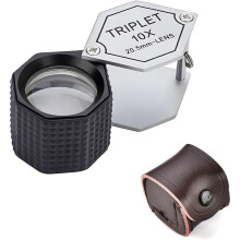 10x Triplet Jewelers Loupe Pocket Loupe Magnifier with 20.5mm Triplet Lens Metal Foldable Loupe Magnifying Glass