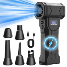 Q6 Violent Fan Portable Electric Air Duster with Led Light, Powerful 110000RPM Adjustable Turbo Blower for Cleaning