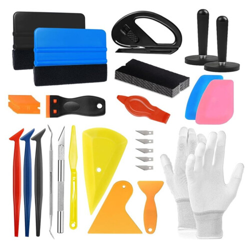 Vinyl Wrap Tool Kit for Car Window Tint Installation Micro Squeegee Corner Scraper Vinyl Cutter Profession Car Wrap Kit