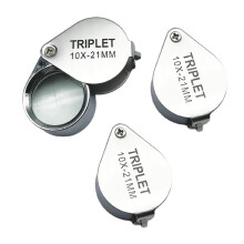 21 mm Juvelerare Ögonglasverktyg 10X Ficklupp Förstoringsglas Hopfällbart Trippelt Vidvinkel Smyckesförstoringsglas 10X
