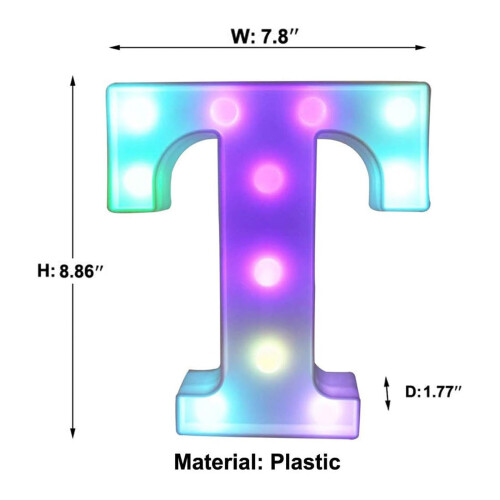 Lettre lumineuse LED YOBOLK avec télécommande, multicolore 2