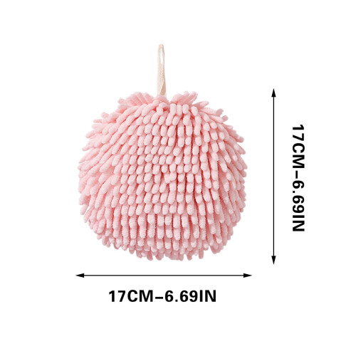 Fuzzy Ball Hand Towel with Hanging Loop, Soft Absorbent 1