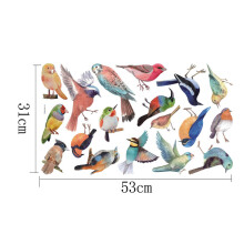 Qianli 18 Lente Aquarel Vogels Rol, Glas Decoratief