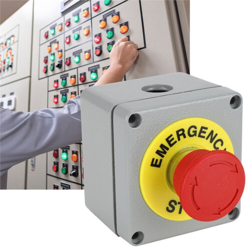 Box 1 Button Emergency Stop Control Operation Box IP66 Dustproof Waterproof 1