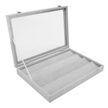 Vitrine para pins, medalhas, distintivos, pins de joias, cinza, d