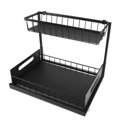 Spoelbakplank, zwart, 2 lagen