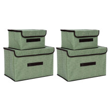 Caja de almacenamiento, verde, 4 unidades.
