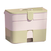 Caja para guardar esmaltes de uñas, 2 compartimentos, verde.
