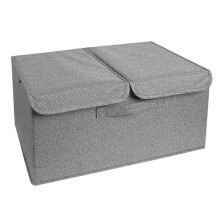 Caja de almacenamiento plegable, gris oscuro