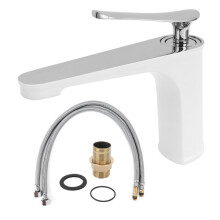 Mitigeur de lavabo monotrou, noir, argent