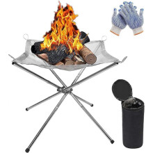 Foyer extérieur portable en maille d'acier inoxydable de 42 cm