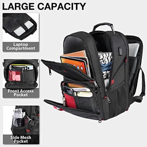 schwarzer Schulrucksack für Herren
