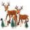Mini Christmas Trees with Wooden Base 8 pcs 4