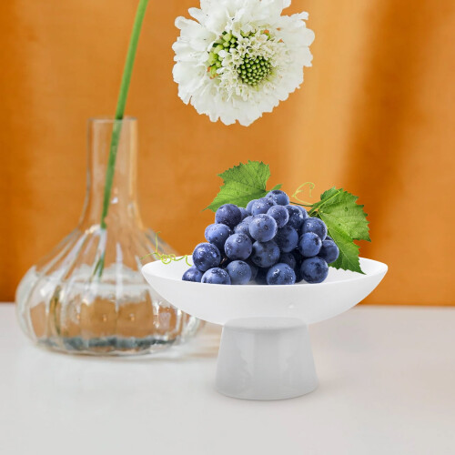 White Ceramic Dessert Plate Stand Tall Tray 1