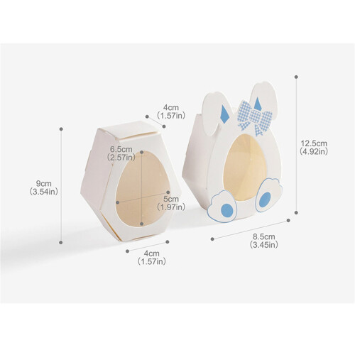 Easter rabbit candy box transparent folding gift box 10 pcs 2