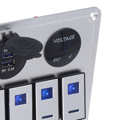 Panel de interruptores para cargador USB doble de coche 2