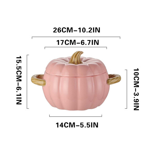 Cocotte en céramique en forme de citrouille avec couvercle 1
