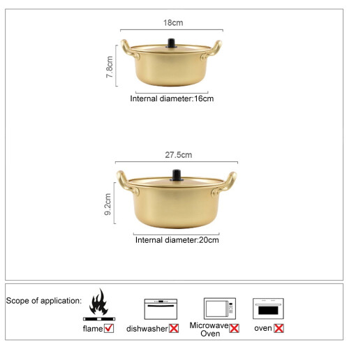 Pentola per ramen Prettyi, cuoci noodles coreani da 20 cm 2