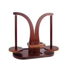 Porte-Pelote en Bois pour le Crochet et le Tricot, Enrouleur de Laine avec Double Broche Magnétique et Support pour Téléphone