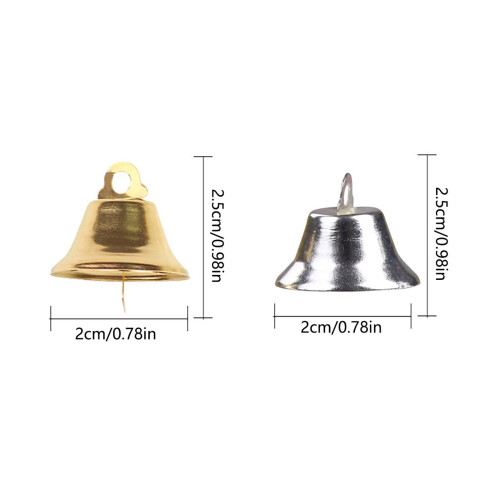 Christmas bells ornaments gold silver 2cm 2