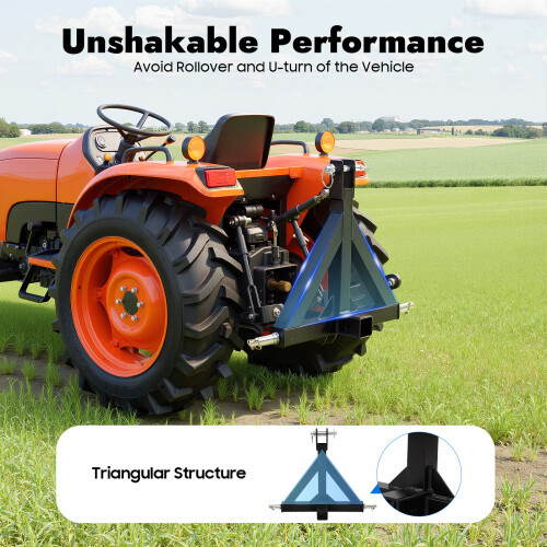 Trailer Hitch with 2" Receiver 3 Point Tractor Drawbar Hitch Adapter 2
