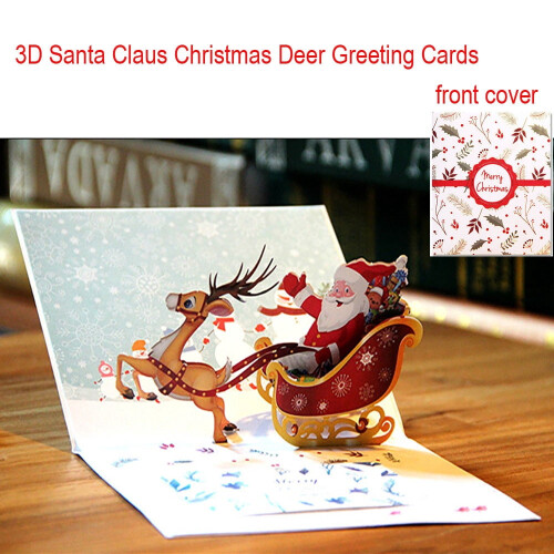 Weihnachtskarten mit Hirsch und Weihnachtsmann (Design: 3D Home) 1