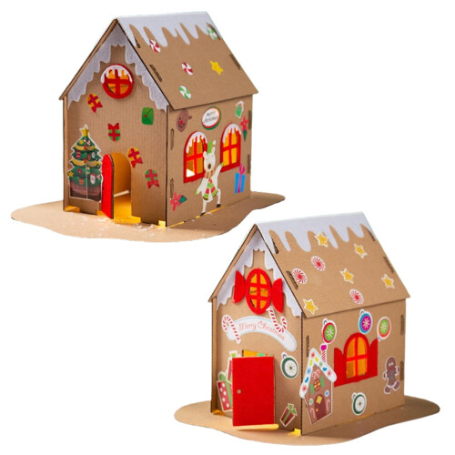 Julepepperkakehus DIY-sett med LED-lys 1