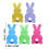 Ensemble de couverts Lapin de Pâques avec queue, 4 pièces, 5 couleurs 3