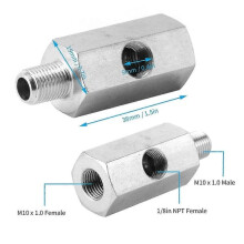 Oil Pressure Sensor Adapter Npt T-Male-Female 1/8In To M10X1.0 T