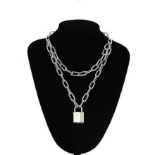 Halsketting met slot, dikke ketting met slot PHRL34747