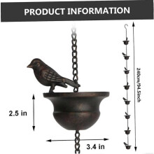 Regenketting, 8 vogelbadjes, wateropvang voor buiten