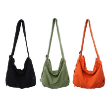 Canvas-Schultertasche grün + schwarz + orange PH-LJ-20250514-2