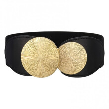 Cinturón ancho para mujer - cinturón de cuero elástico retro para vestidos, un