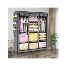 Grande armoire pliable en tissu - grise