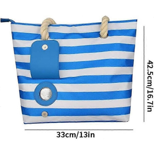 Sac à vin de plage bleu avec compartiment isotherme secret