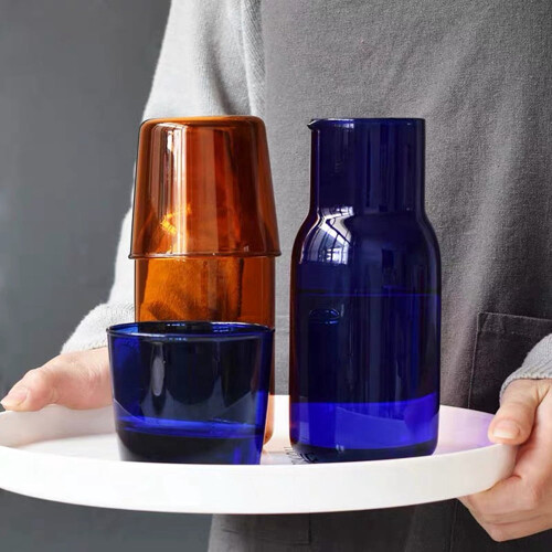 Glas-Wasserkaraffe, Nachttisch-Wasserkocher, 550 ml 2