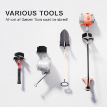 Wandregal - Robuster Werkzeugorganizer für die Garage mit Haken Zur Aufbewahrung Von Trimmer, Laubbläser und Gartengeräten, 2 Stück