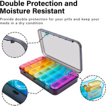 Pill Organizer 3 Times A Day, Seven Days A Week, Pill Box, Detachable Daily Vitamin and Medication Box