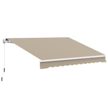 Alu-Gelenkarmmarkise 3,95m Sonnenschutz Beige für Balkon & Terrasse