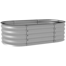 Hochbeet Metall 105x62x30cm Pflanzkasten Gemüsebeet DIY Blumenkasten offen Boden Kräuterbeet für Garten Balkon Silber