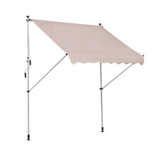 Gelenkarmmarkise Klemmmarkise höhenverstellbar 200x150cm Cremeweiß aus Aluminium für Terrasse & Balkon